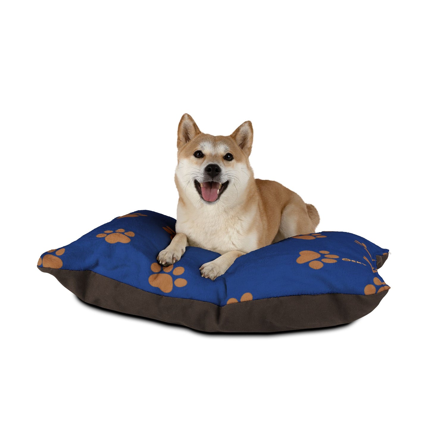 Cozy Blue Paw Print Pet Bed for Dogs and Cats