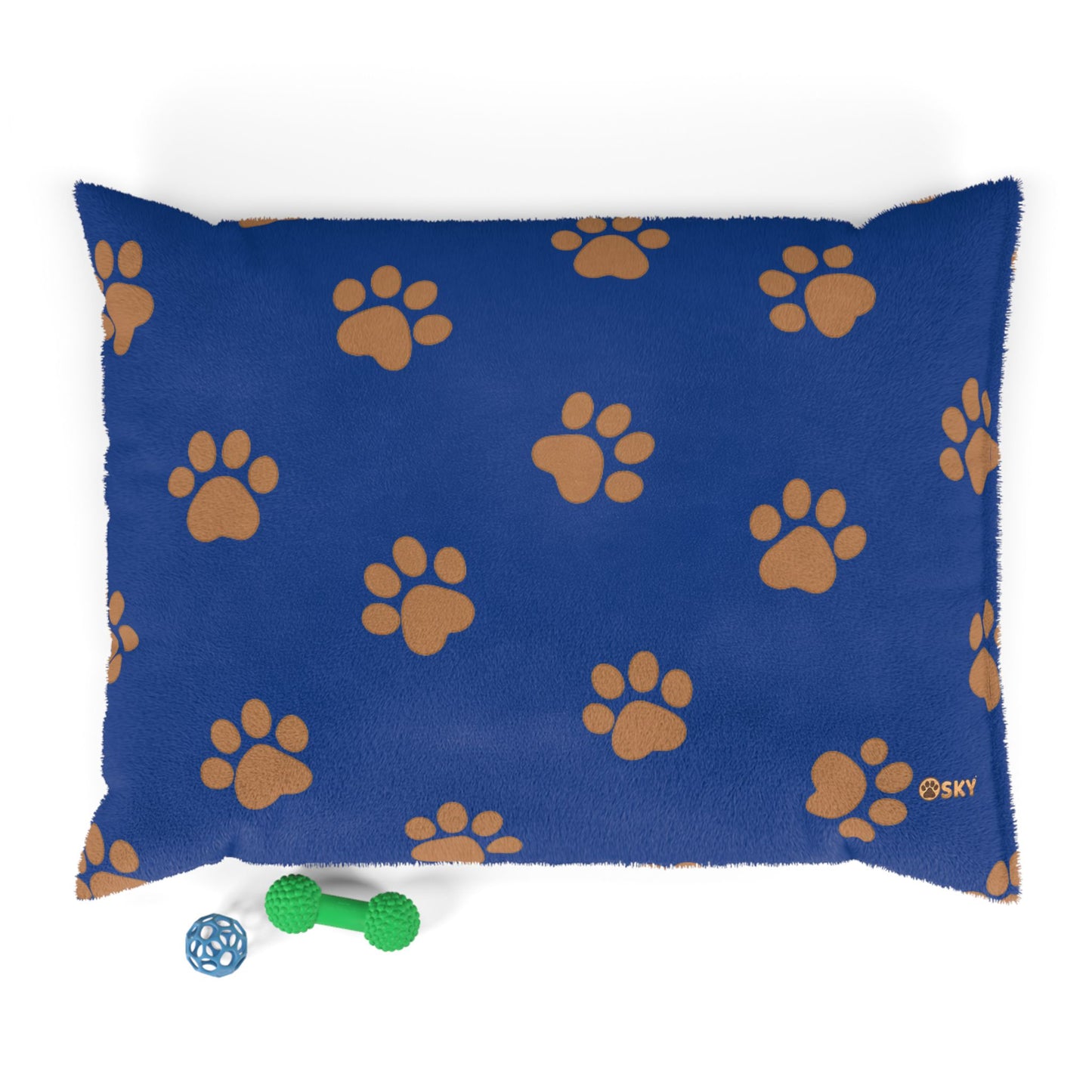 Cozy Blue Paw Print Pet Bed for Dogs and Cats
