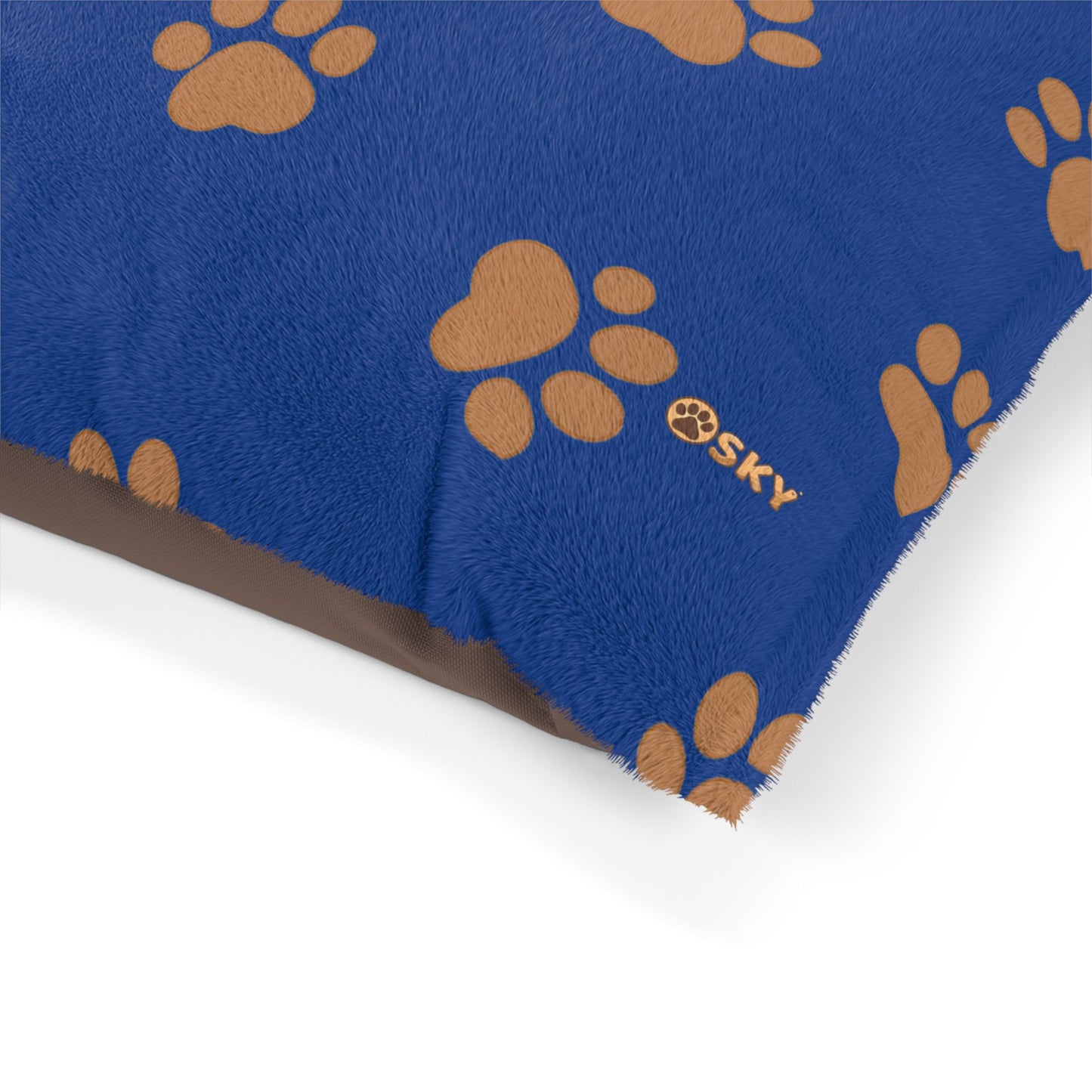 Cozy Blue Paw Print Pet Bed for Dogs and Cats